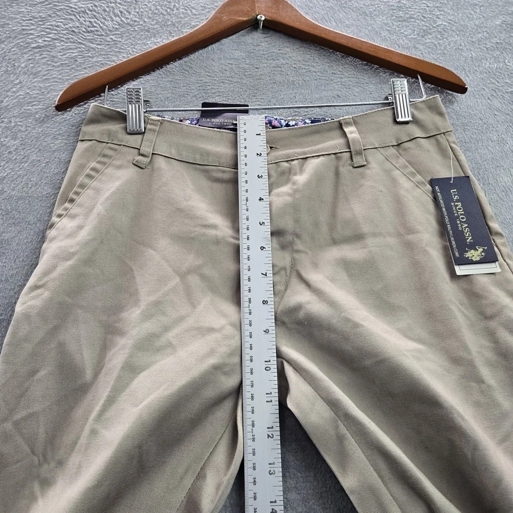 U.S. POLO ASSN. Women Pants 18 Beige Chino Button Skinny 30